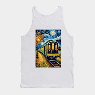 Vincent van Gogh Starry night style train Tank Top